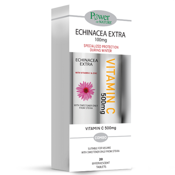 Power Health Echinacea Extra Με Στέβια 20 Αναβράζοντα Δισκία & Δώρο Vitamin C 500mg 20 Αναβράζοντα Δισκία